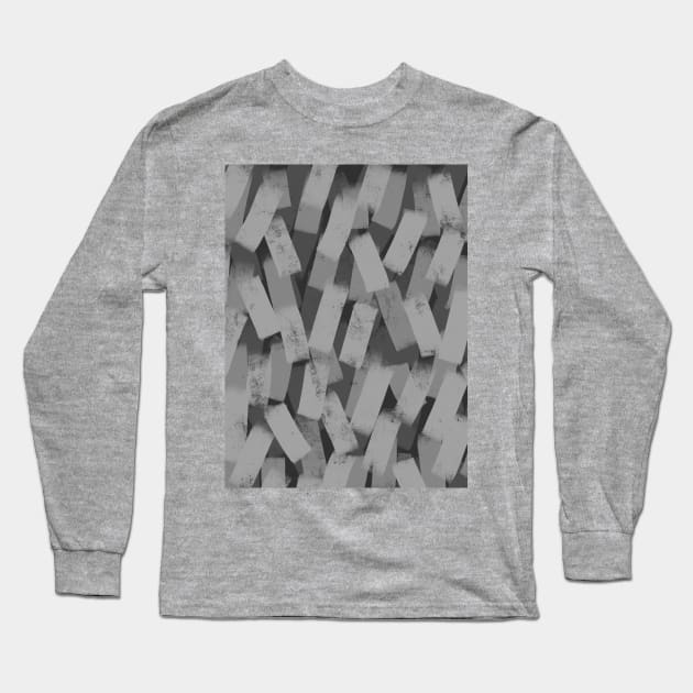 Grey Smudge Brush Strokes Long Sleeve T-Shirt by OneThreeSix